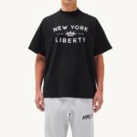 גברים Autry חולצת טריקו עם צווארון בהדפס liberty שחורVJ4H115