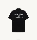 גברים Autry חולצת טריקו עם צווארון בהדפס liberty שחורVJ4H115 - Image 5