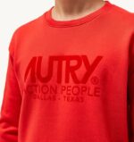 גברים Autry סווטשירט איקוני עם צווארון צוואר אדוםVJ4H113 - Image 4