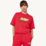 נשים Autry חולצת טריקו עם לוגו אירובי אדוםVJ4H282