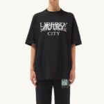 נשים Autry חולצת טריקו עם צווארון בהדפס liberty שחורVJ4H300